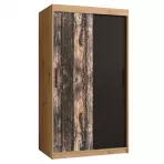 Szekrény Rustic 100 tölgy artisan/fekete