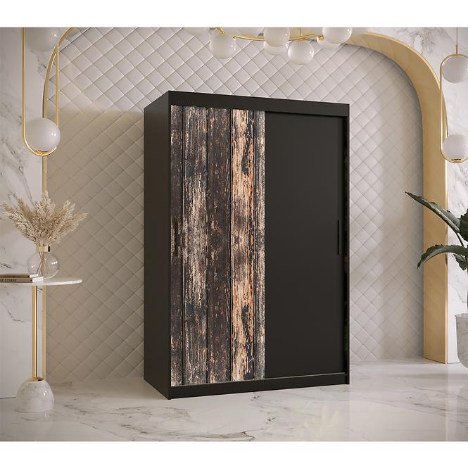 Szekrény Rustic 120 fekete/fekete,5