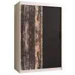 Szekrény Rustic 120 fehér/fekete