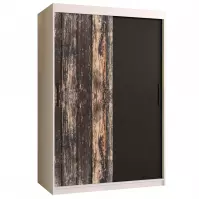 Szekrény Rustic 120 fehér/fekete