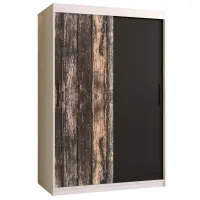Szekrény Rustic 120 fehér/fekete