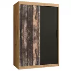 Szekrény Rustic 120 tölgy artisan/fekete