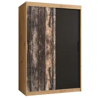 Szekrény Rustic 120 tölgy artisan/fekete