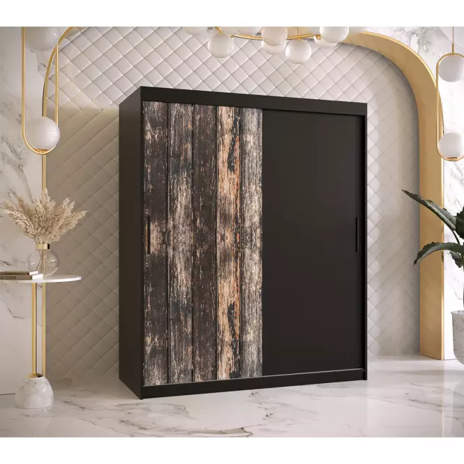 Szekrény Rustic 150 fekete/fekete