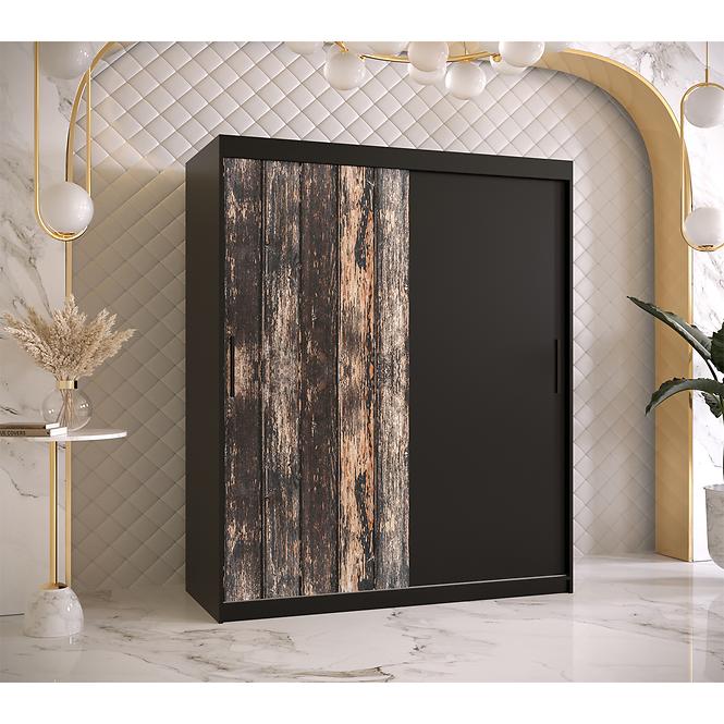 Szekrény Rustic 150 fekete/fekete,5