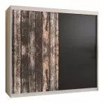 Szekrény Rustic 200 fehér/fekete