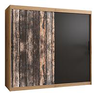 Szekrény Rustic 200 tölgy artisan/fekete
