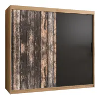 Szekrény Rustic 200 tölgy artisan/fekete