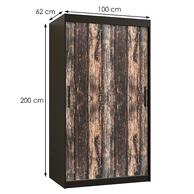 Szekrény Rustic I 100 fekete,2