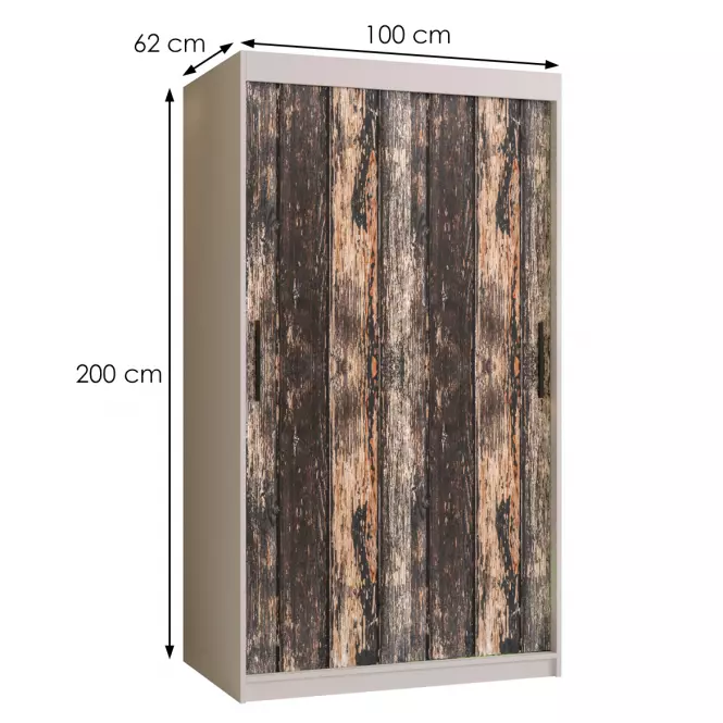 Szekrény Rustic I 100 fehér