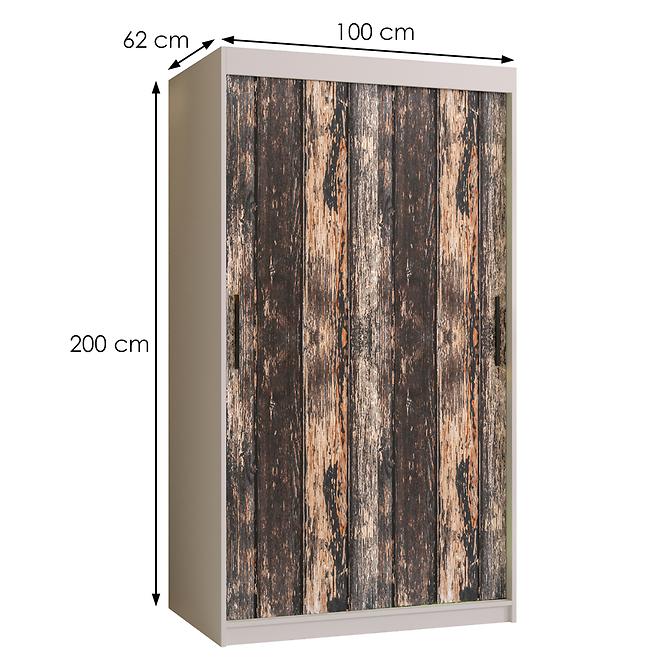 Szekrény Rustic I 100 fehér,2