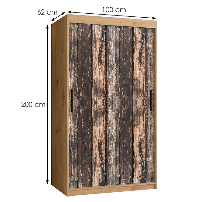Szekrény Rustic I 100 tölgy artisan,2