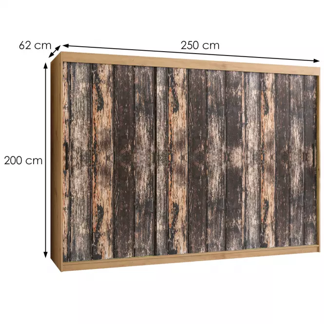 Szekrény Rustic I 250 tölgy artisan