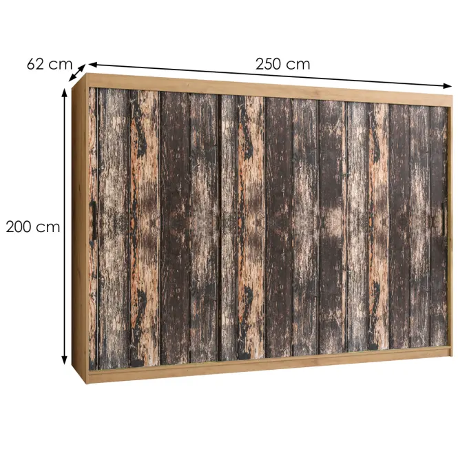 Szekrény Rustic I 250 tölgy artisan,2