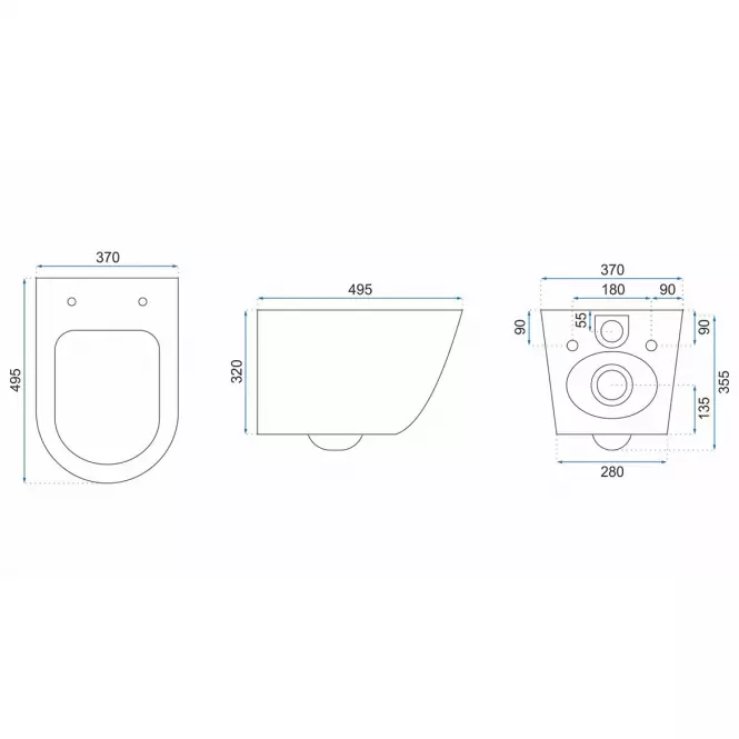 WC csésze Carlo Mini Rimless gránit lava mat