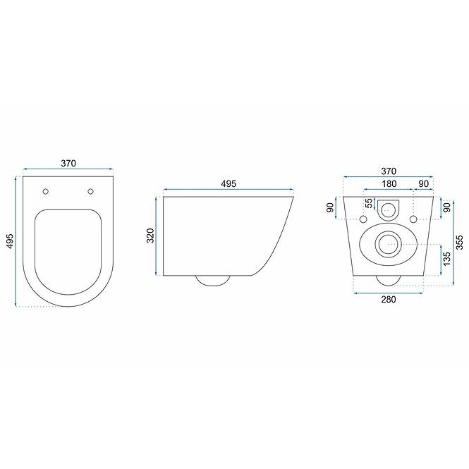 WC csésze Carlo Mini Rimless gránit lava mat