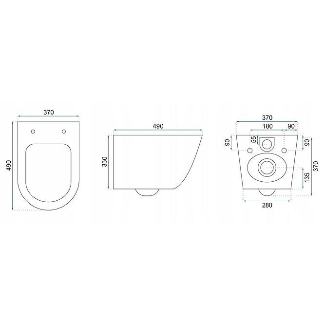 WC csésze Carlo Mini Rimless white gold