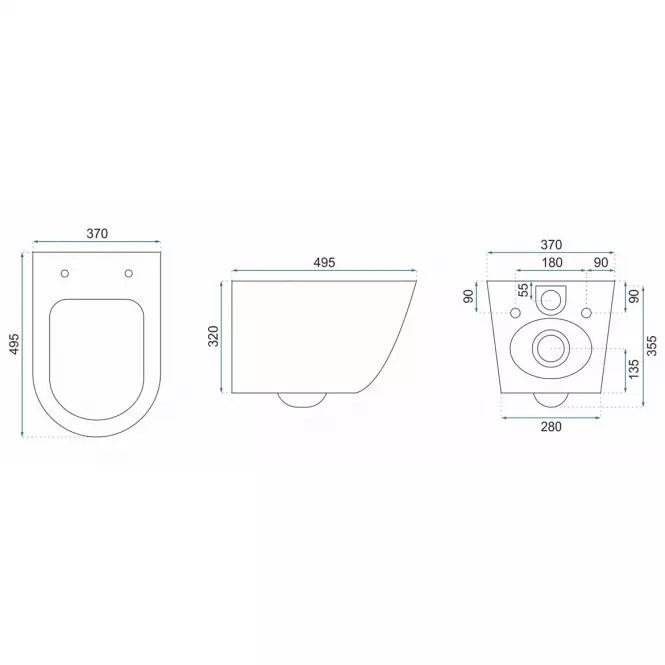 WC csésze Carlo Mini Rimless white/black