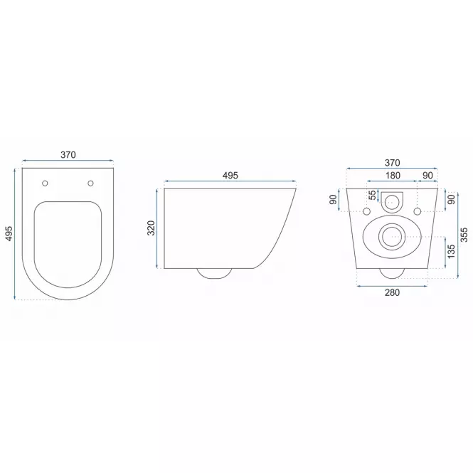 WC csésze Carlo Mini Rimless gold/white