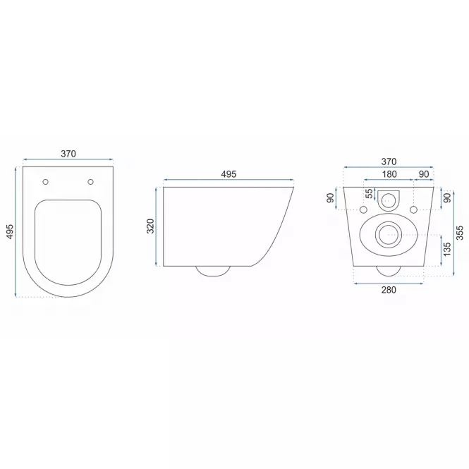 WC csésze Carlo Mini Rimless duroplast