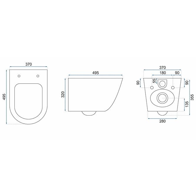 WC csésze Carlo Mini Rimless duroplast