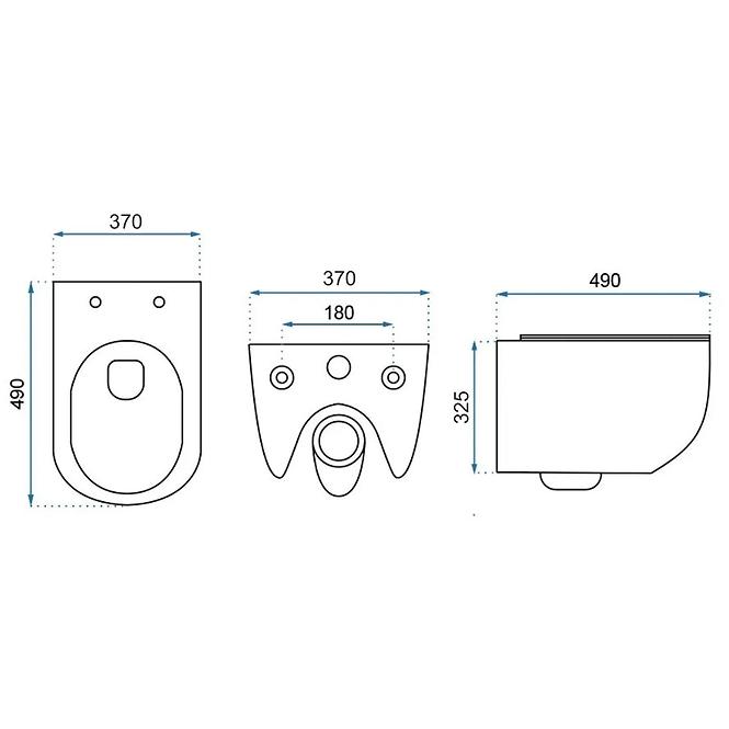 WC csésze Carter Rimless duroplast