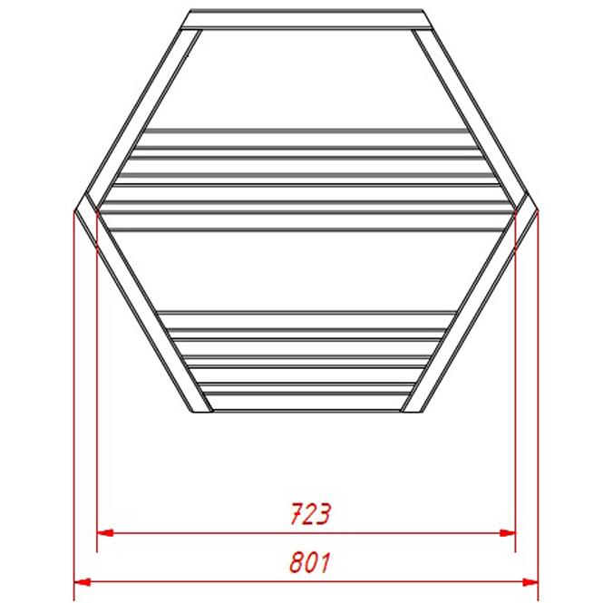 Polc Hexen maxi csokoládé 80x20x69 cm