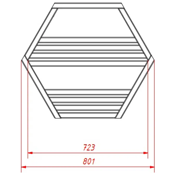Polc Hexen maxi csokoládé 80x20x69 cm,2