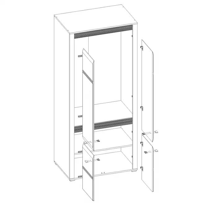 Szekrény Sevilla tipus 20 90 cm fenyő norvég/fehér,3