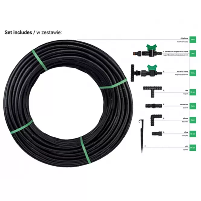 Készlet öntözőtömlővel Water Flow Drip DSWWF50-SET2,4