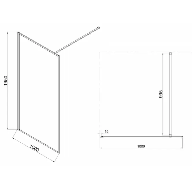 Zuhanyfal Walk-In Tiz 100x195 gold,2