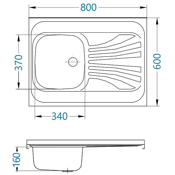 Mosogató 1K 80/60 balos