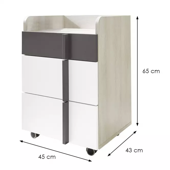 Konténer Remo RM11 tölgy wilton/fehér/antracit,2