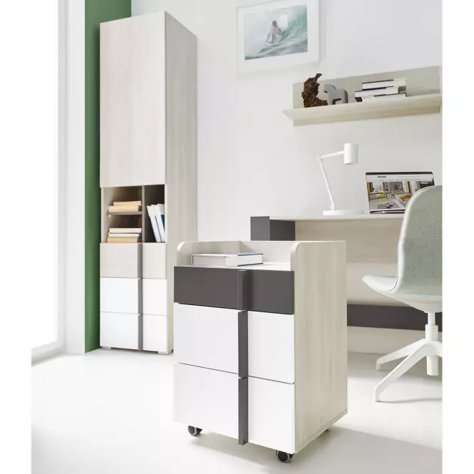 Konténer Remo RM11 tölgy wilton/fehér/antracit,3