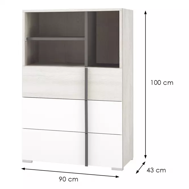 Komód Remo RM7 tölgy wilton/fehér/antracit,2