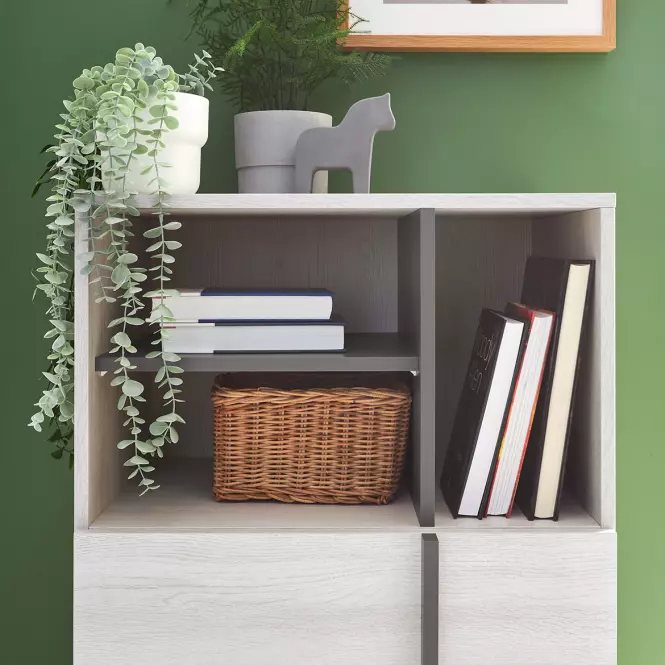 Komód Remo RM7 tölgy wilton/fehér/antracit,4