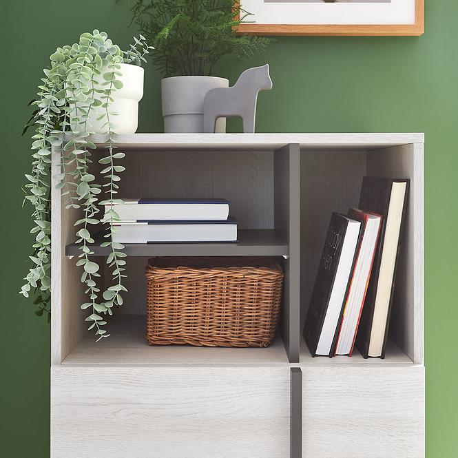 Komód Remo RM7 tölgy wilton/fehér/antracit,4