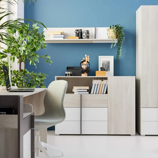 Komód Remo RM9 tölgy wilton/fehér/antracit,3