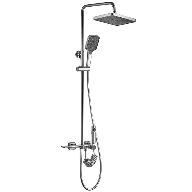 Zuhanygarnitúra esőzuhannyal Helix csiszolt nikkel Rea P6622