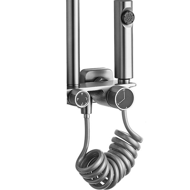 Zuhanygarnitúra esőzuhannyal Helix csiszolt nikkel Rea P6622