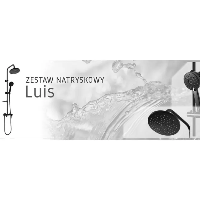 Zuhanygarnitúra esőzuhannyal Luis fekete Rea P7005,8