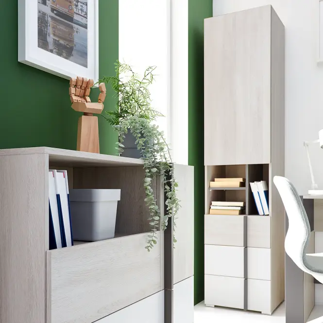 Regál Remo RM3 tölgy wilton/fehér/antracit,3