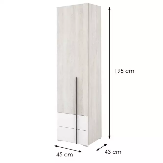 Regál Remo RM4 tölgy wilton/fehér/antracit,2