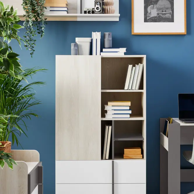 Regál Remo RM6 tölgy wilton/fehér/antracit,5