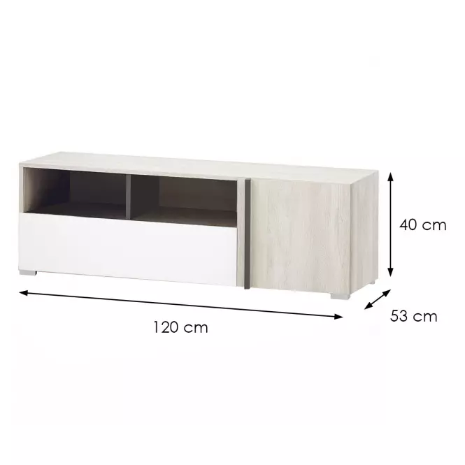 Szekrény RTV Remo RM12 tölgy wilton/fehér/antracit,2