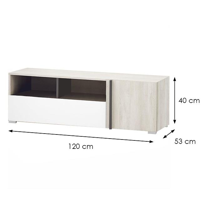 Szekrény RTV Remo RM12 tölgy wilton/fehér/antracit,2