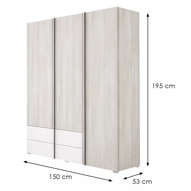 Szekrény Remo RM1 tölgy wilton/fehér/antracit,2