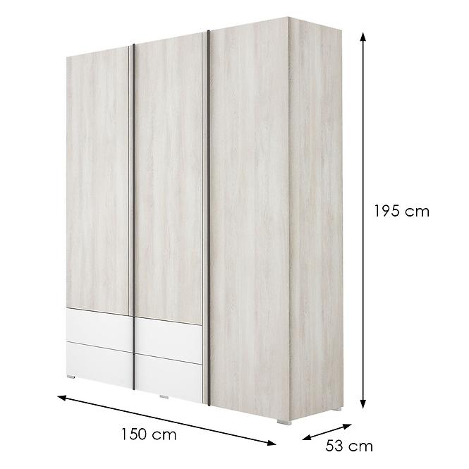 Szekrény Remo RM1 tölgy wilton/fehér/antracit,2