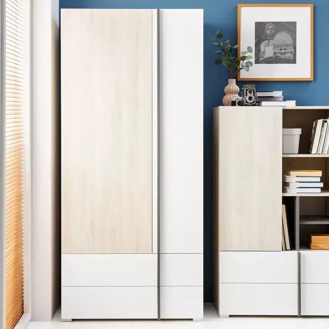Szekrény Remo RM2 tölgy wilton/fehér/antracit,3
