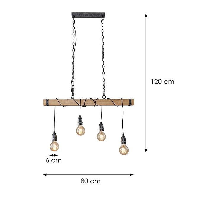 Lámpa 2023007 WOOD+BLACK E27 LW4